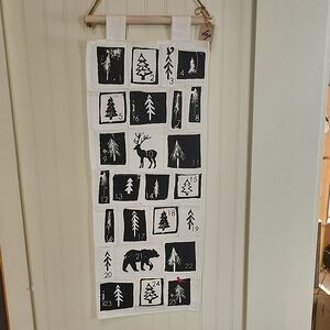 Black and White Advent Calendar Wall Hanging